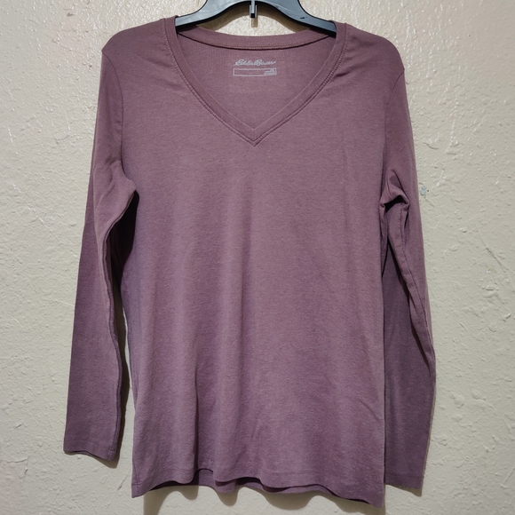 Eddie Bauer Women's V-Neck Long Sleeve Top - Purple - Picture 1 of 6